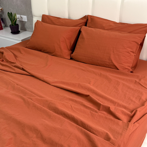 Комплект постільної білизни Lavira Terracotta, варена бавовна 100% бавовна, Півтораспальний LAV-N122 фото