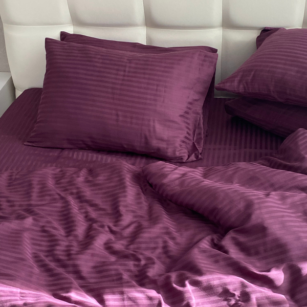 Комплект постільної білизни Lavira Purple, страйп-сатин 100% бавовна, Півтораспальний LAV-NSS29 фото